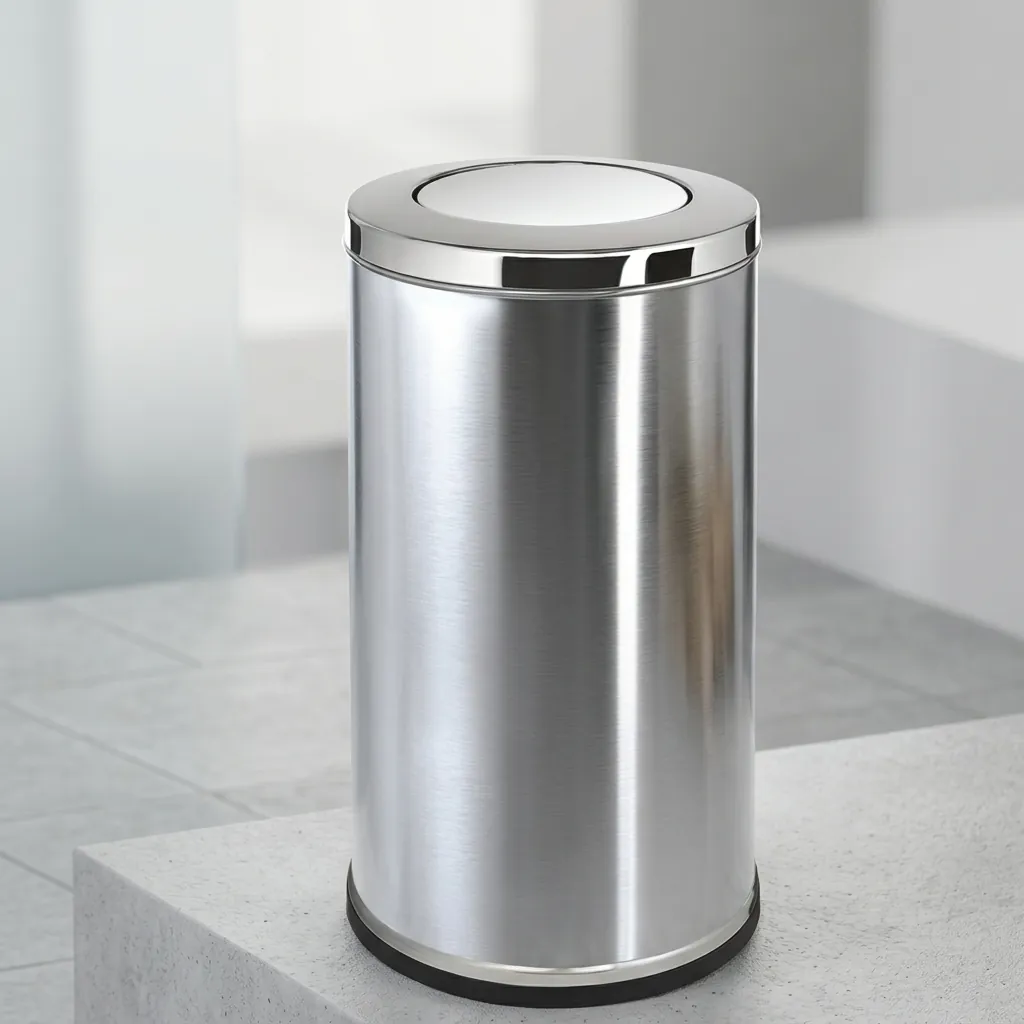 Stainless Steel Swing Lid Waste Bin 60L with Anti-Slip — DBN-1076 (image 6)
