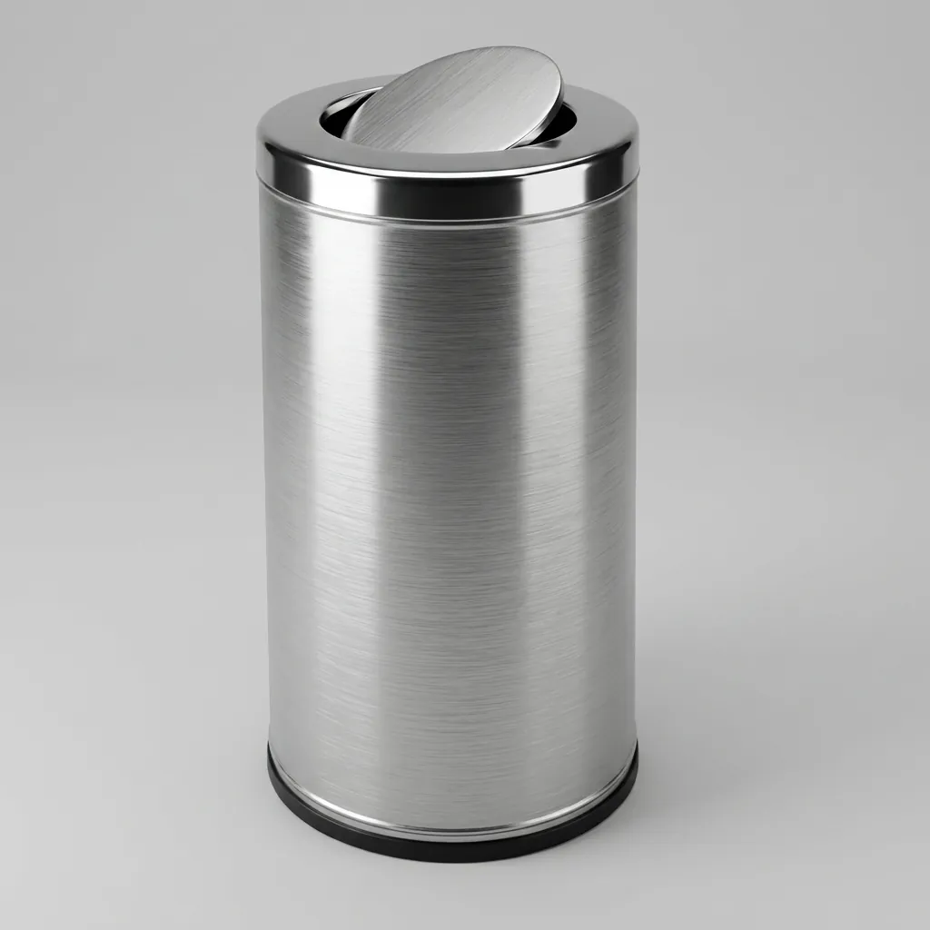 Stainless Steel Swing Lid Waste Bin 60L with Anti-Slip — DBN-1076 (image 8)