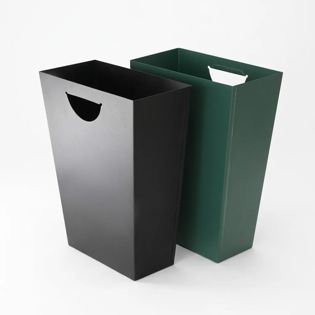 Rd-12 Open Top 2 Compartments Pu Leather Recycle Waste Bin — DBN-1077 (image 5)
