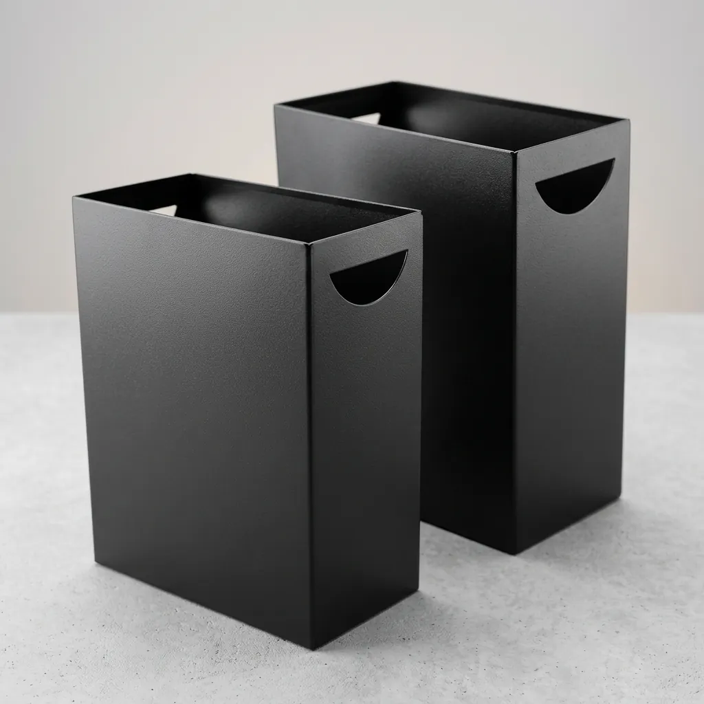 Open-Top PU Leather 2-Compartment Recycle Bin 16L (Rectangle) — DBN-1079 (image 4)