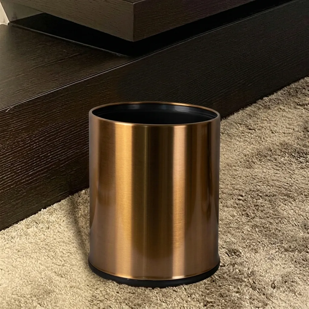 Open-Top Stainless Steel Waste Bin 10L (Round) [1084] — DBN-1084 (image 3)