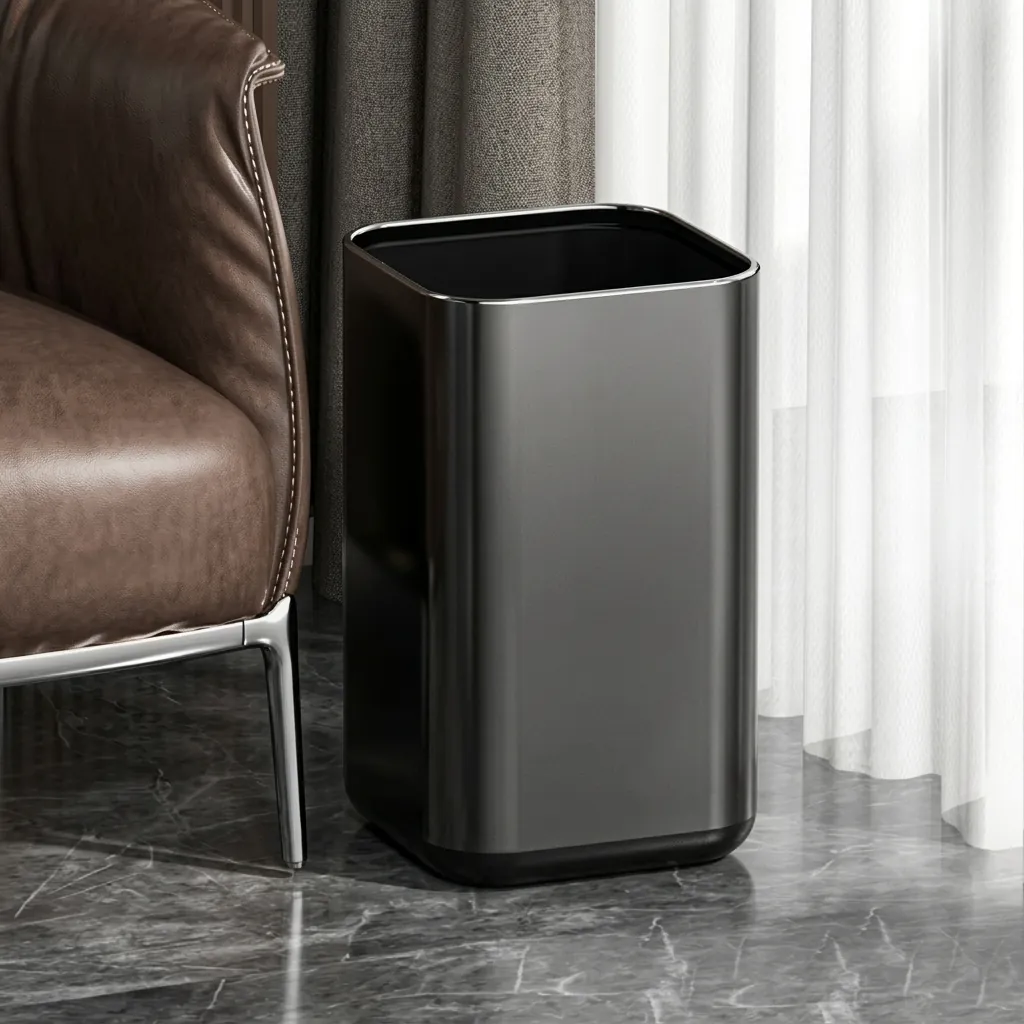 Open Top Stainless Steel Waste Bin — DBN-1091 (image 4)