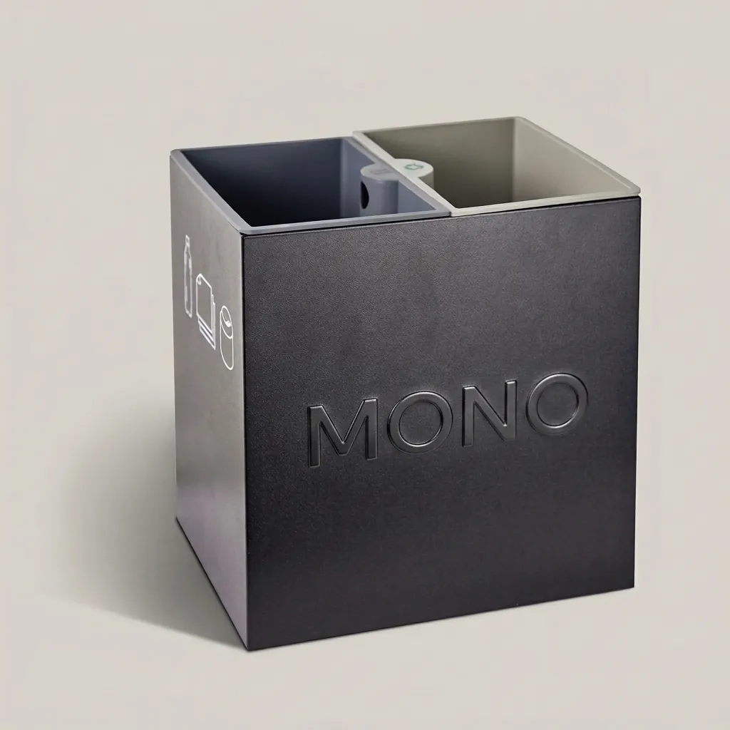 Open Top 2 Compartments Metal Recycle Bin — DBN-1092 (image 1)