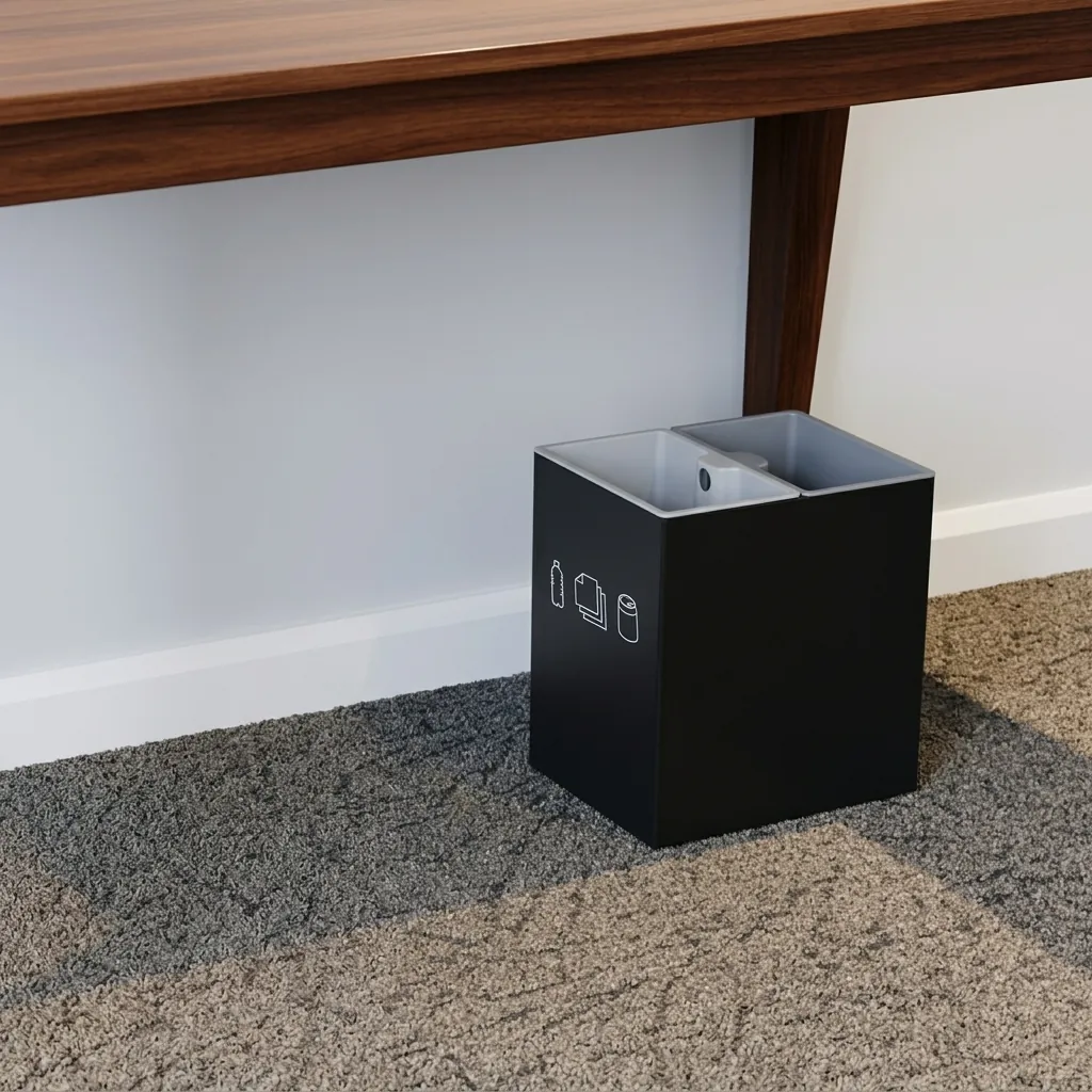 Open Top 2 Compartments Metal Recycle Bin — DBN-1092 (image 3)
