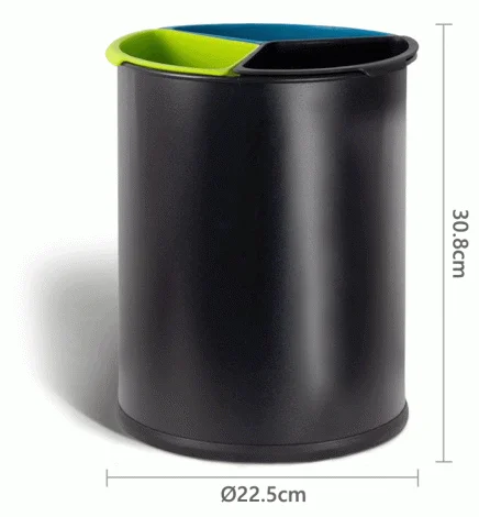 Open Top 3 Compartments Metal Recycle Waste Bin — DBN-1094 (image 10)