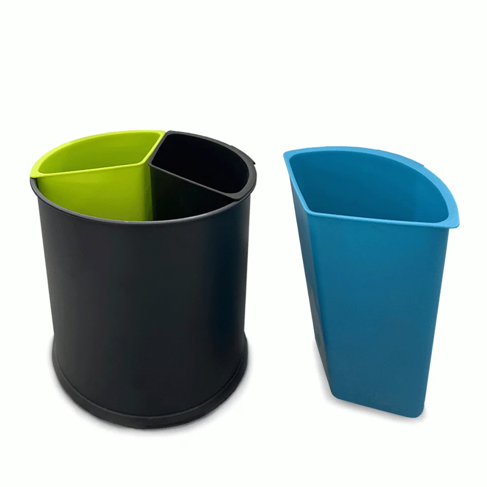 Open Top 3 Compartments Metal Recycle Waste Bin — DBN-1094 (image 6)