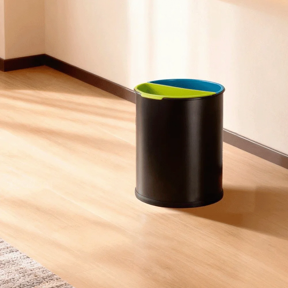 Open Top 2 Compartments Metal Recycle Waste Bin — DBN-1096 (image 5)