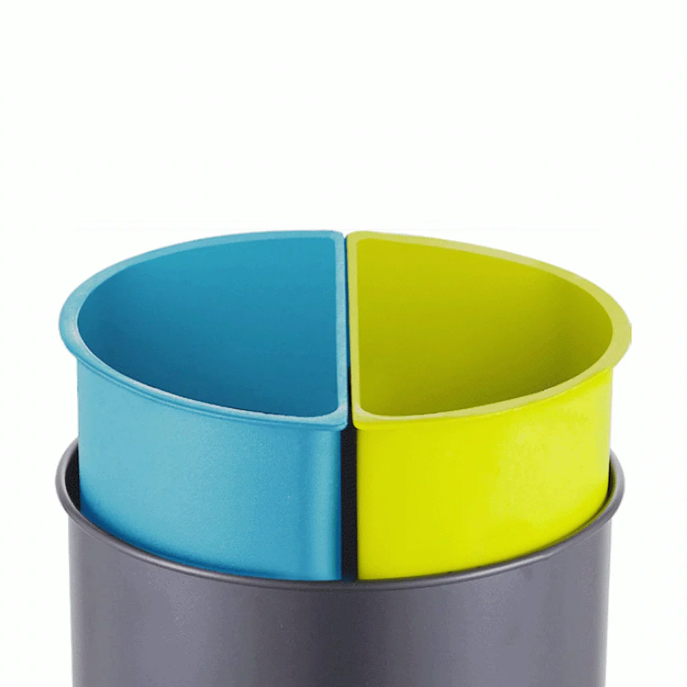 Open Top 2 Compartments Metal Recycle Waste Bin — DBN-1096 (image 7)