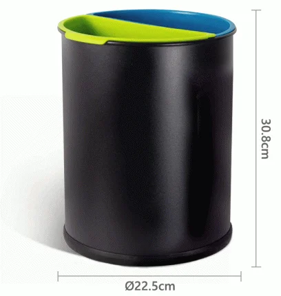 Open Top 2 Compartments Metal Recycle Waste Bin — DBN-1096 (image 9)