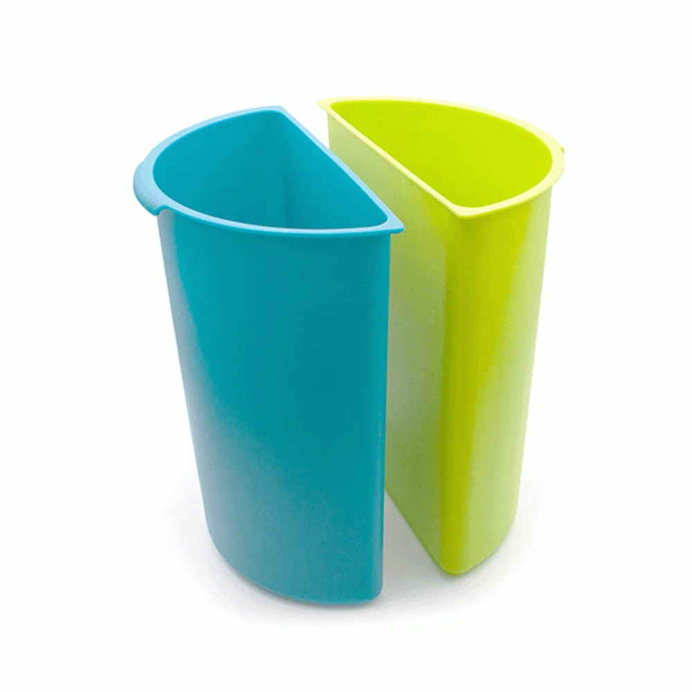 Open-Top Stainless Steel 2-Compartment Recycle Bin 10L (Round) — DBN-1097 (image 4)