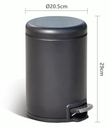 Stainless Steel Round Pedal Dustbin 5L with Non-Slip Base [1099] — DBN-1099 (image 8)
