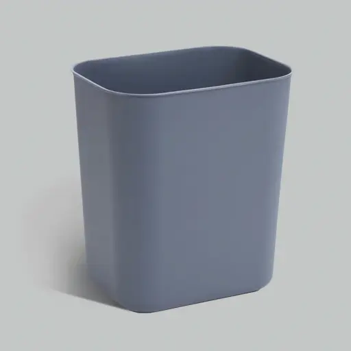 Open Top Plastic Waste Bin 14Ltr — DBN-1100 — A 14L rectangular open-top waste bin in thick, injection-moulded PP plastic that resists wear, crushing and deformation. The matte body wipes clean easily, sits stable on a non-slip base and handles busy daily use. Measures 27.5x21x31.5cm, available in grey, black or beige.