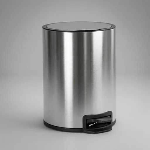 Stainless Steel Round Pedal Dustbin 8L with Non-Slip Base in Silver — DBN-1102