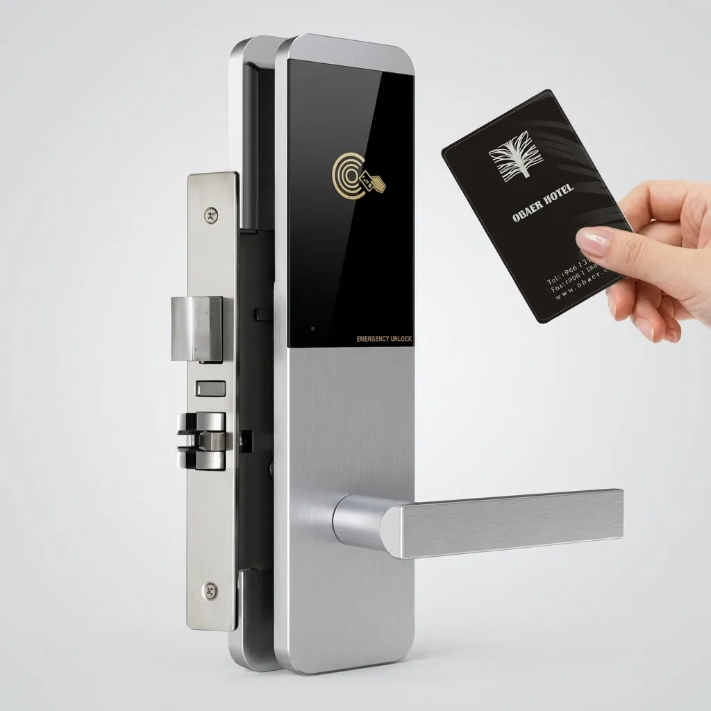 Stainless Steel Ultra-Thin Hotel Smart Door Lock with RFID Card [1028] — DLK-1028 (image 4)