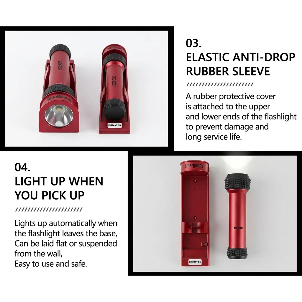 ABS LED Anti-Fall Flashlight Wall Mounted [1025] — EFL-1025 (image 2)