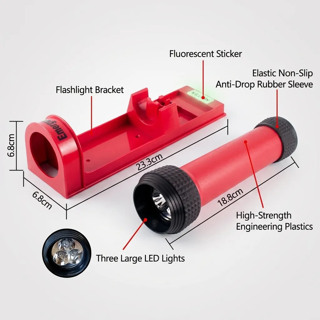 ABS LED Anti-Fall Flashlight Wall Mounted [1025] — EFL-1025 (image 7)