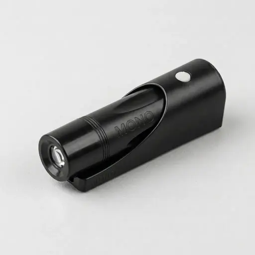ABS LED Mini Wall Mounted Flashlight [1026] — EFL-1026 — A compact wall-mounted ABS flashlight with six imported LED beads for bright emergency light. A fluorescent indicator helps locate it in the dark, and it turns on automatically when removed from its bracket. Lightweight at 115g and just 130x40x38mm, with mounting hardware included.