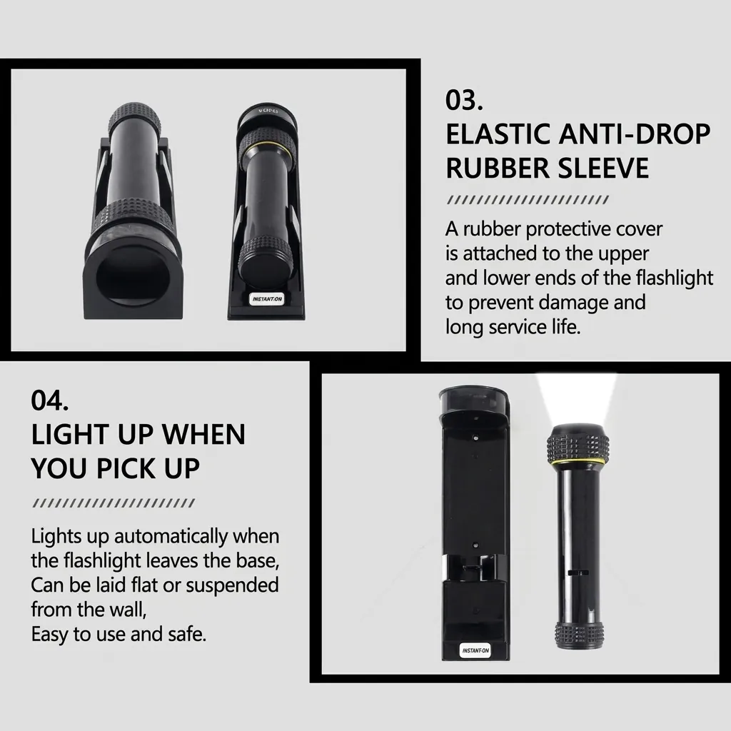 ABS LED Anti-Fall Flashlight Wall Mounted [1028] — EFL-1028 (image 4)