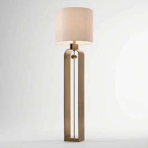 Arched Frame Floor Lamp with Fabric Shade — FLP-1031
