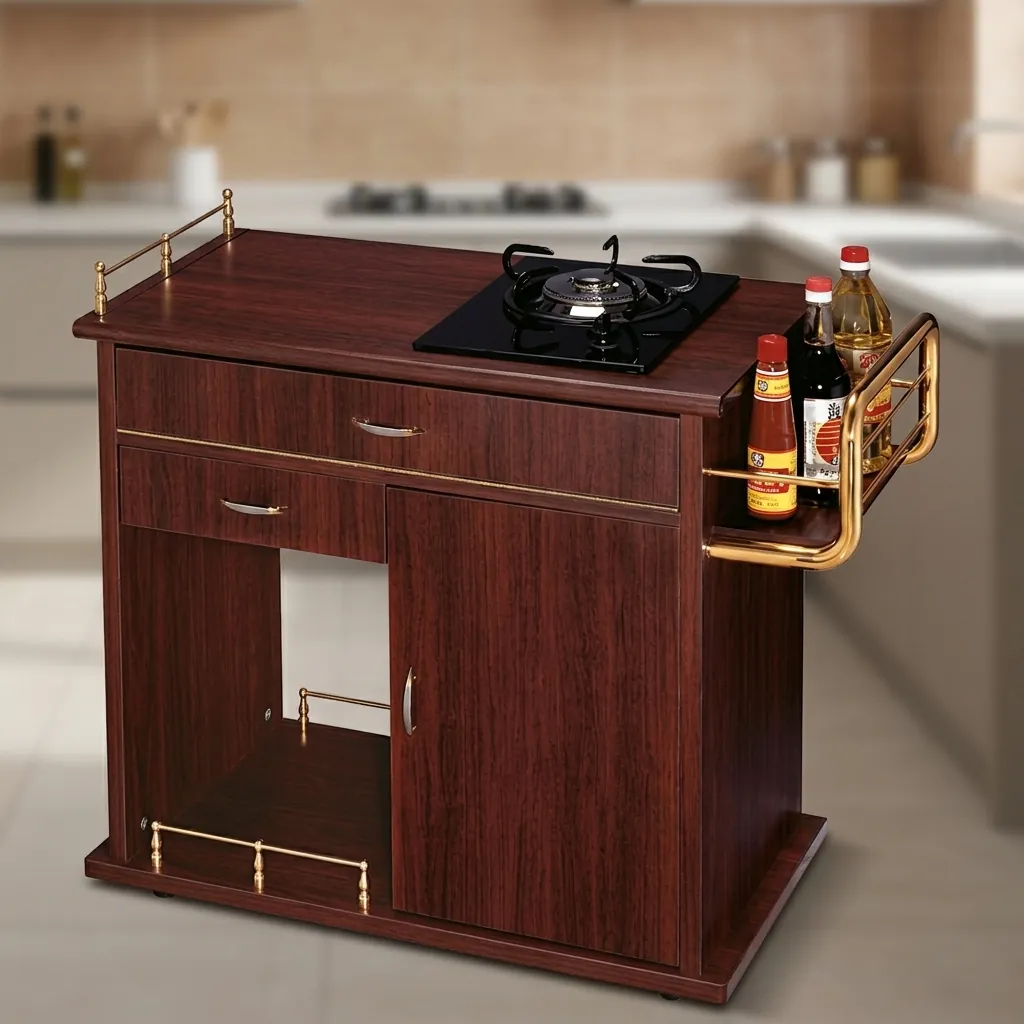 Wooden Flambe Trolley with 1 Gas Stove [1024] — FLT-1024 (image 4)