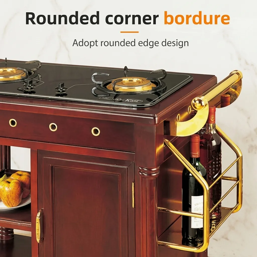 Wooden Flambe Trolley with 2 Gas Stove [1025] — FLT-1025 (image 7)