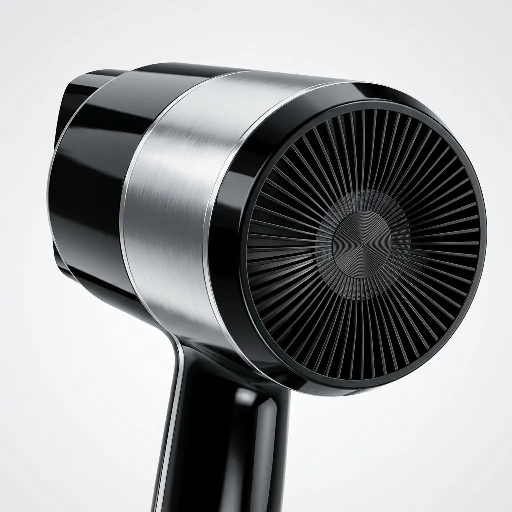 Hair Dryer 2100W — HDR-1024 — A powerful 1800 to 2100W hair dryer with three temperature settings including a cool shot, finished in high-gloss chrome. Over-heating protection and a hotel safety switch make it dependable for guest use, while the removable nozzle and hang-up loop add convenience. CE, CB, GCC and RoHS approved. (image 4)