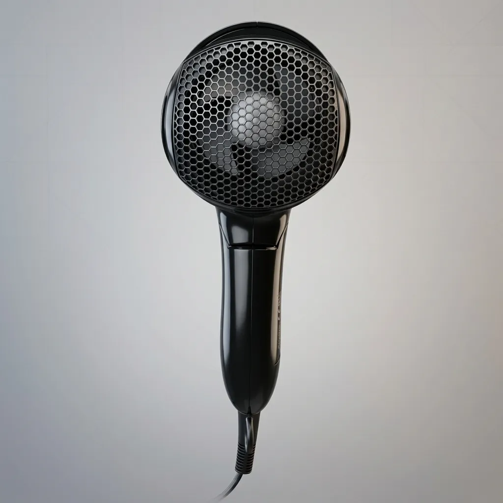 Foldable Hair Dryer 1600W — HDR-1026 — A foldable 1600W hair dryer with three temperature and two speed settings, finished in lustrous silver and black. A hotel safety switch and over-heating protection make it reliable for guest use, while the foldable handle and removable nozzle aid storage. Measures 15.5x8.5x20cm with a 1.8m cord. CE, CB, GCC and RoHS approved. (image 5)