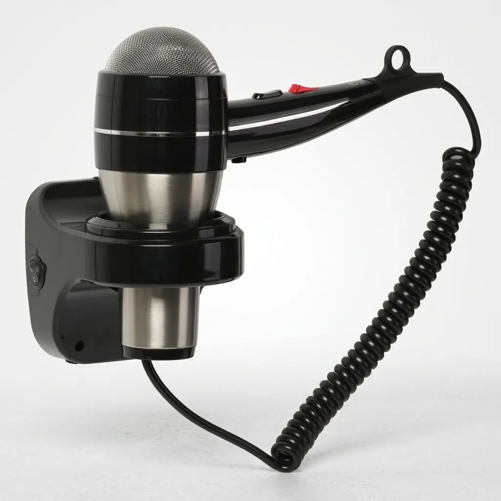 Wall-Mounted Stainless Steel Hair Dryer with Overheat Protection — HDR-1036 (image 3)