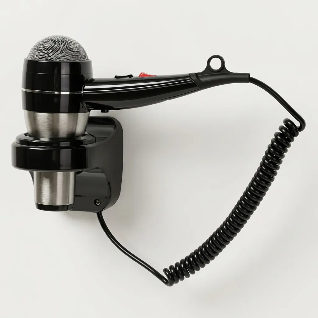 Wall-Mounted Stainless Steel Hair Dryer with Overheat Protection — HDR-1036 (image 4)