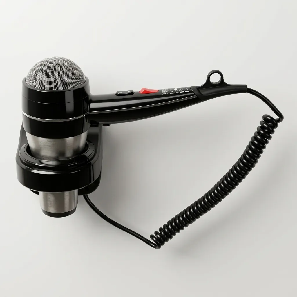Wall-Mounted Stainless Steel Hair Dryer with Overheat Protection — HDR-1036 (image 5)