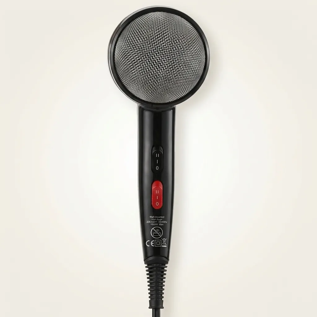 Wall-Mounted Stainless Steel Hair Dryer with Overheat Protection — HDR-1036 (image 10)