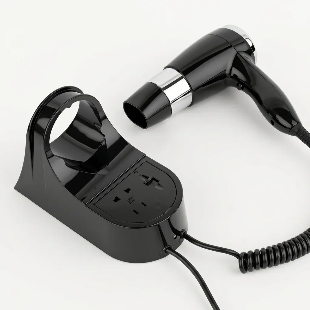 Wall Mounted Hair Dryer With Shaver Socket 220v 1200W [1040] — HDR-1040 (image 3)