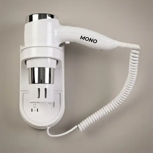 Wall Mounted Hair Dryer With Shaver Socket 110v & 220v 1600W [1041]