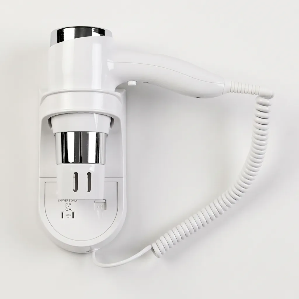 Wall Mounted Hair Dryer With Shaver Socket 110v & 220v 1600W [1041] — HDR-1041 (image 4)