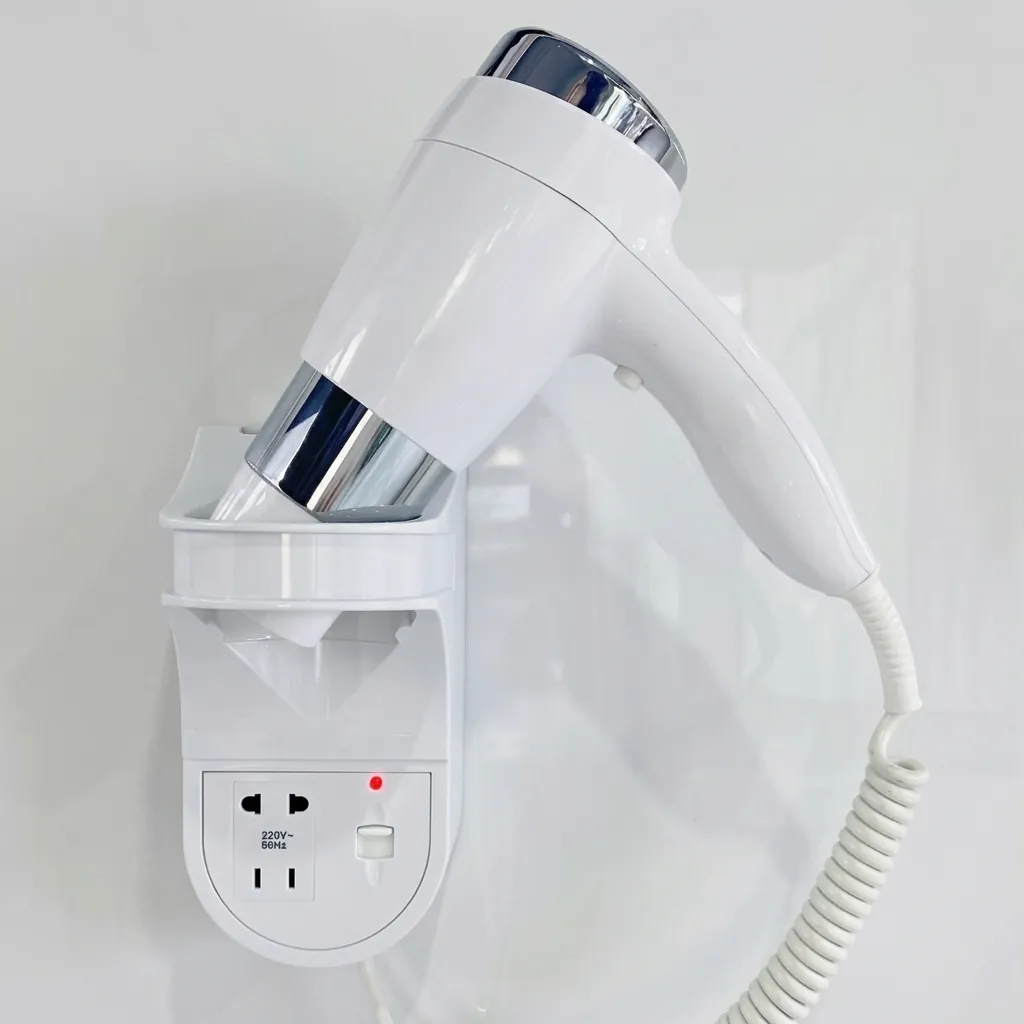 Wall Mounted Hair Dryer With Shaver Socket 110v & 220v 1600W [1041] — HDR-1041 (image 5)