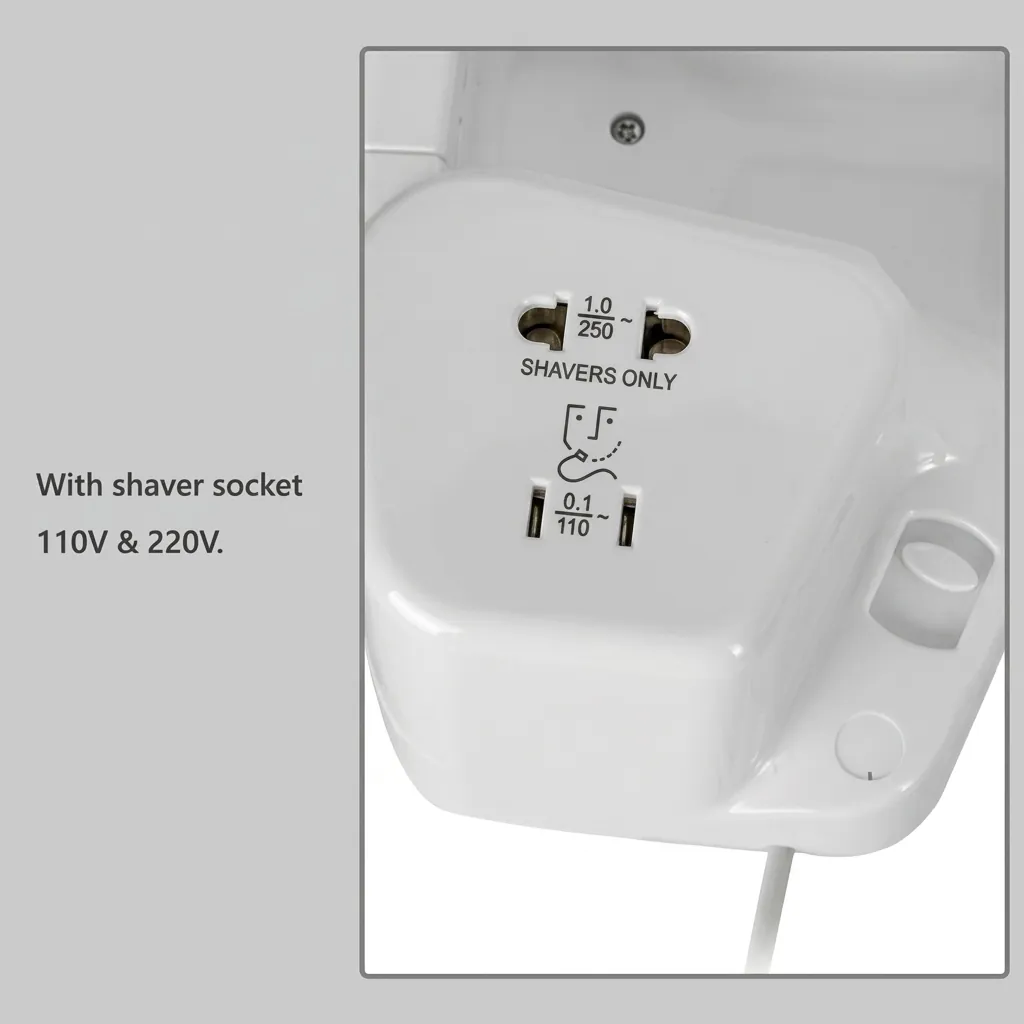 Wall Mounted Hair Dryer With Shaver Socket 1200W — HDR-1053 (image 9)