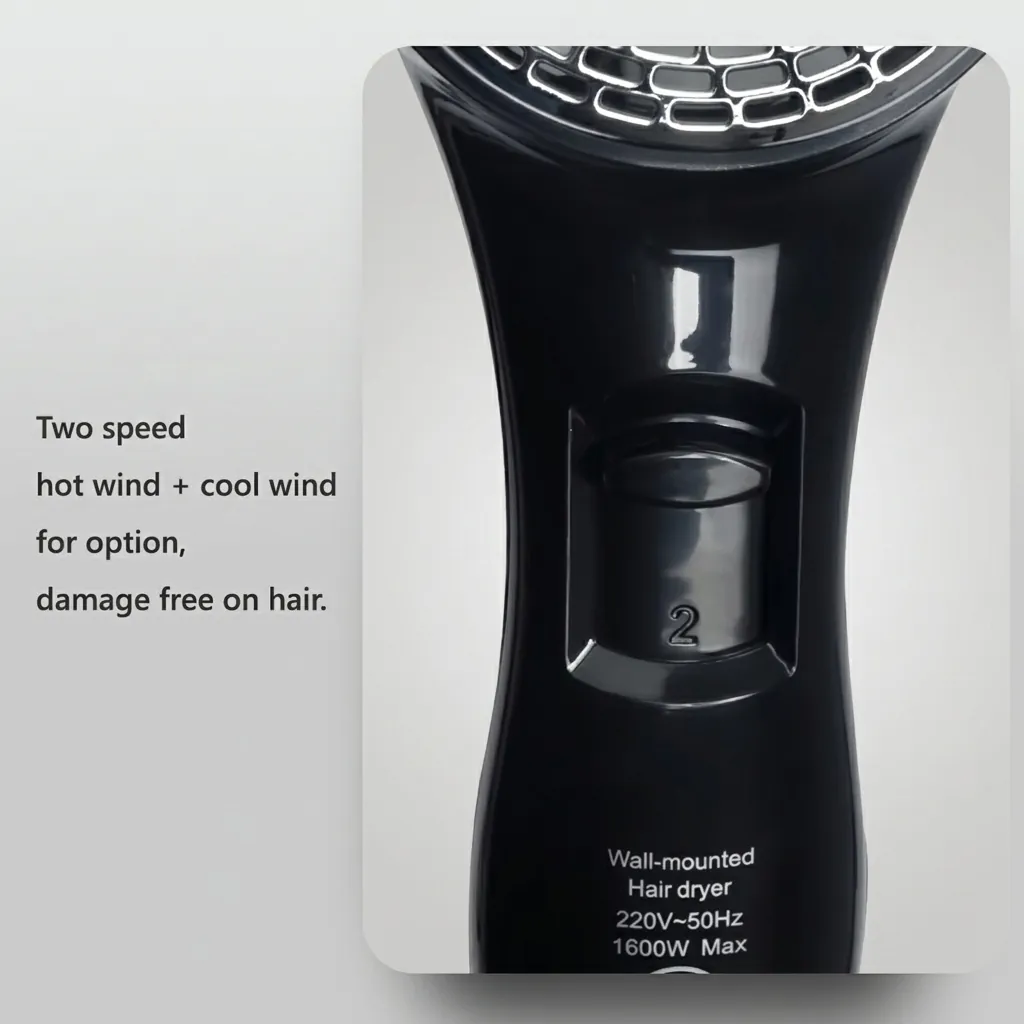 Wall-Mounted Hair Dryer 1600W [1057] — HDR-1057 (image 3)