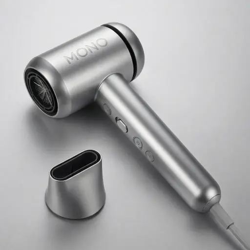 Supersonic High Speed Hair Dryer 1600- Matt 1800W — HDR-1067 — A supersonic high-speed hair dryer with a 106,000rpm motor delivering 19m/s airflow for fast drying at a quiet sub-78dB level. Three temperatures and three speeds plus a dedicated cool button give full control, with the housing changing colour to match the heat setting. A durable matt finish and NTC temperature sensor add safety, in silver, red, blue or orange.