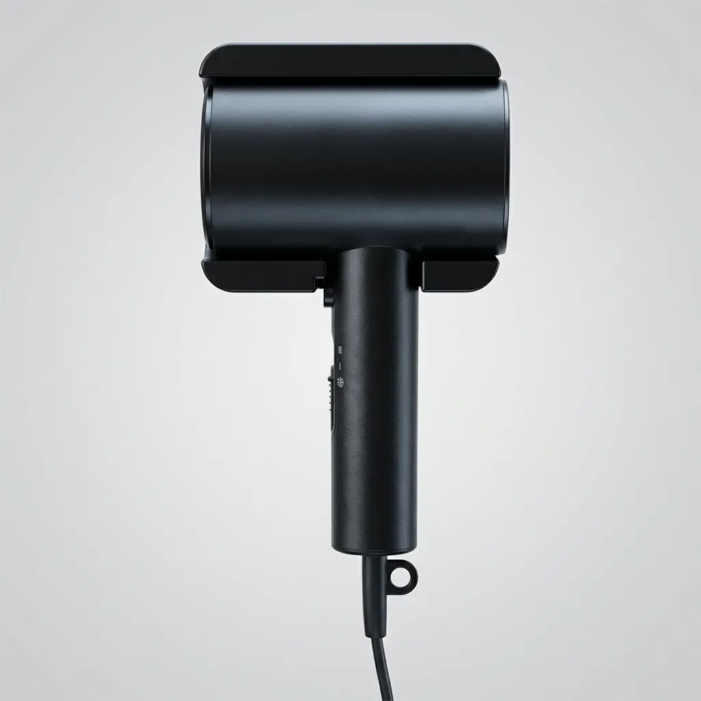 ABS Hammer Wall Mounted Hair Dryer 1600 1800W [1069] — HDR-1069 — A wall-mounted hair dryer rated 1600 to 1800W in durable matt ABS with a flower-shape front and rear. Two hot speeds plus cool air and a quiet branded motor deliver dependable drying, with a hotel safety button and overheat protection. Sized at 13x7x26cm, available in black, white or khaki. CE, CB, GCC and RoHS approved. (image 8)