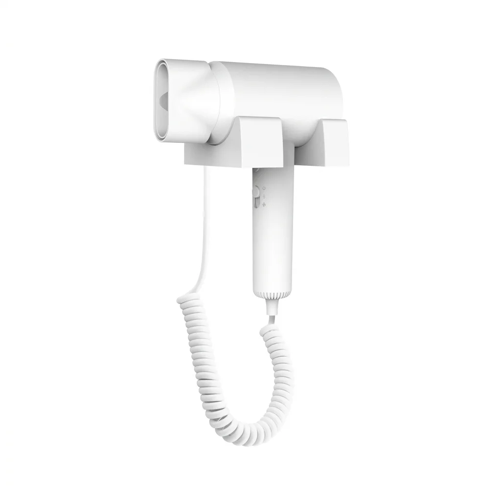 Wall-Mounted ABS Hammer Hair Dryer 1600-1800W (White) — HDR-1075