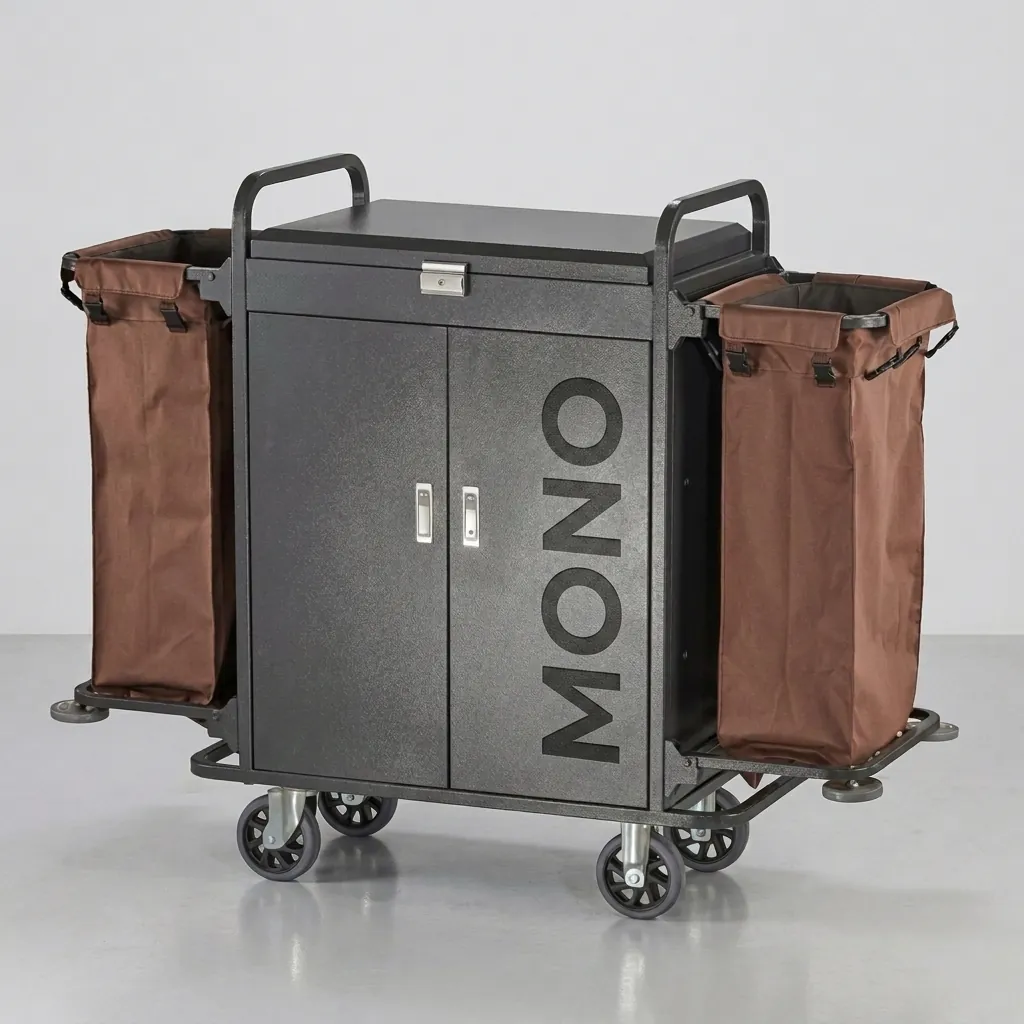 Stainless Steel Housekeeping Trolley with 2 Linen Bags [1026] — HKT-1026 (image 1)