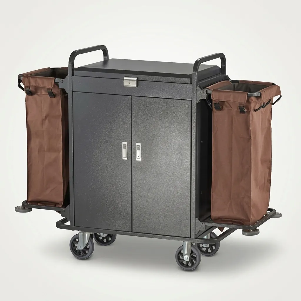 Stainless Steel Housekeeping Trolley with 2 Linen Bags [1026] — HKT-1026 (image 4)