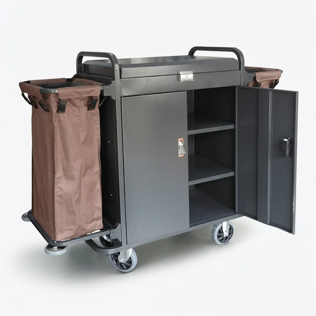 Stainless Steel Housekeeping Trolley with 2 Linen Bags [1026] — HKT-1026 (image 6)