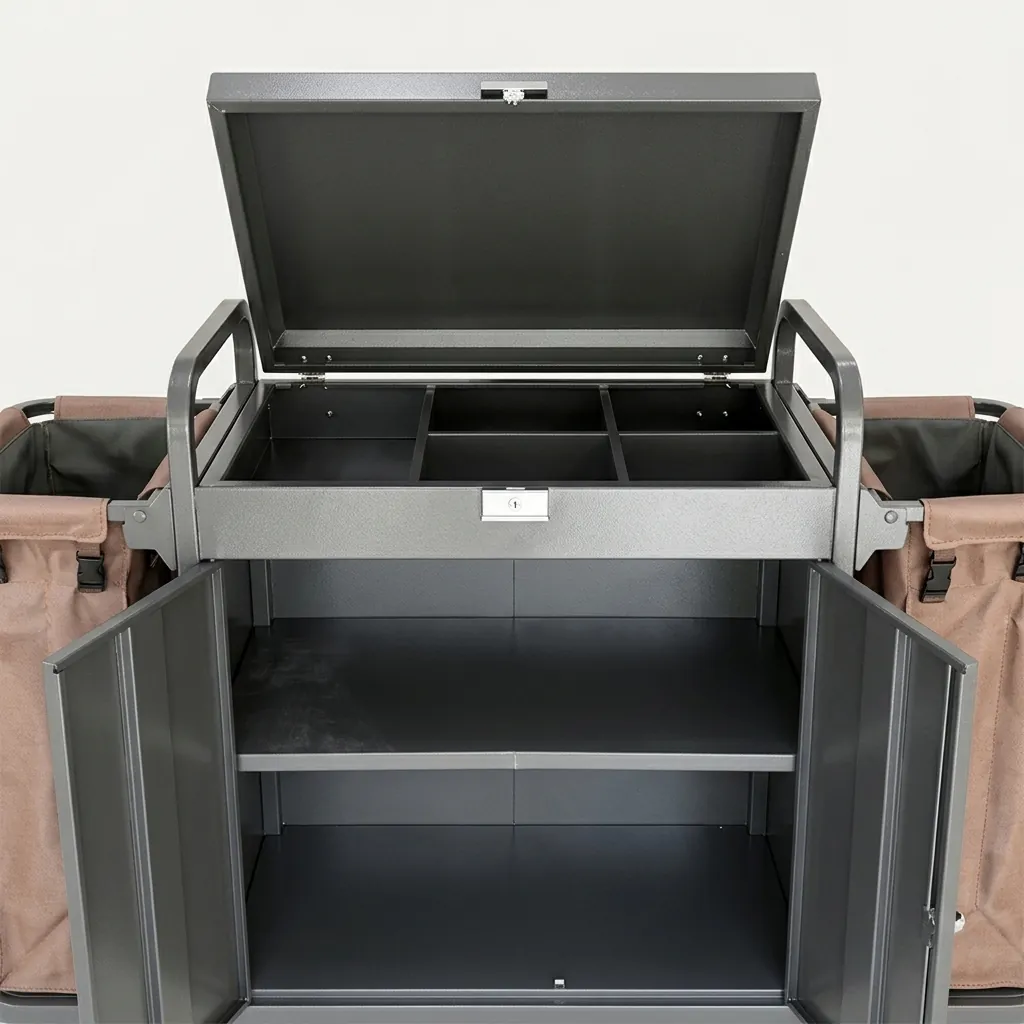 Stainless Steel Housekeeping Trolley with 2 Linen Bags [1026] — HKT-1026 (image 8)