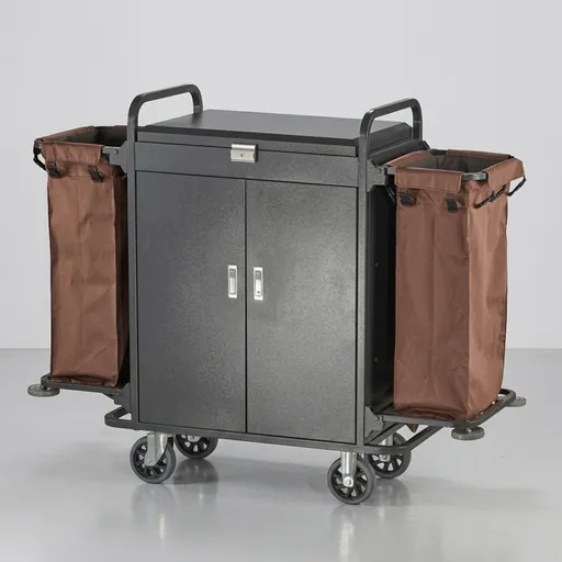 Stainless Steel Housekeeping Trolley with 2 Linen Bags [1026] — HKT-1026