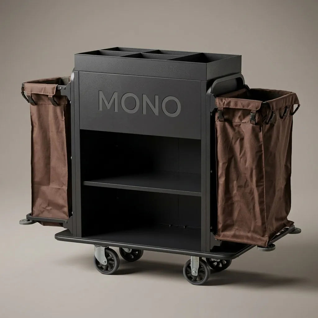 Steel Housekeeping Trolley with 2 Linen Bags — HKT-1027 (image 1)
