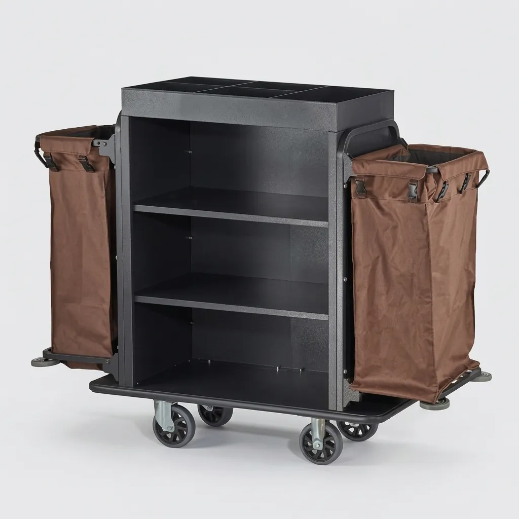 Steel Housekeeping Trolley with 2 Linen Bags — HKT-1027 (image 2)