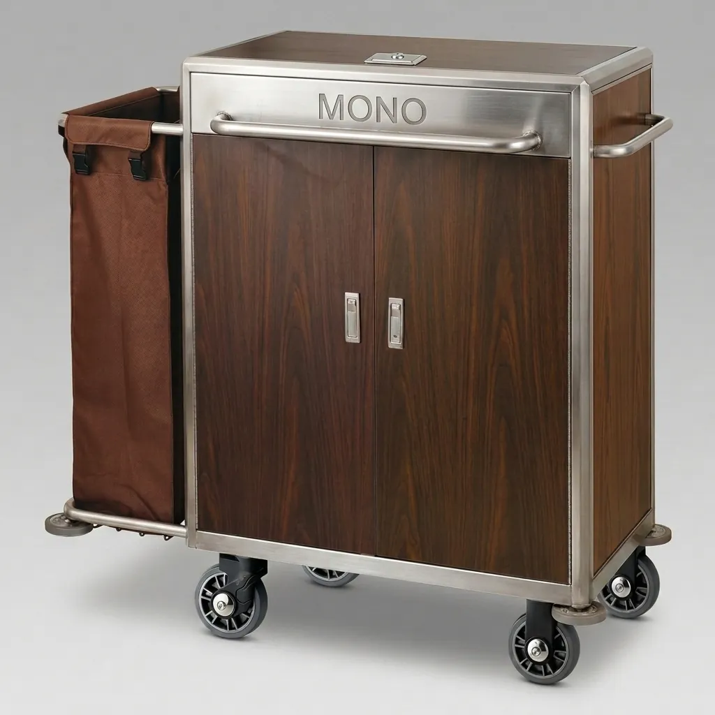 Housekeeping Trolley With 1 Laundry Bag And Doors — HKT-1030 (image 1)