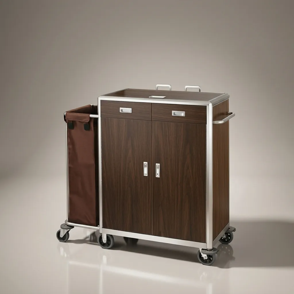 Housekeeping Trolley With 1 Laundry Bag And Doors — HKT-1030 (image 5)