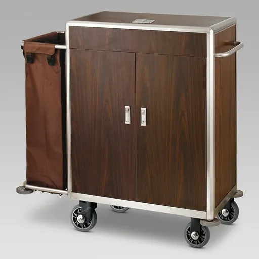 Housekeeping Trolley With 1 Laundry Bag And Doors — HKT-1030